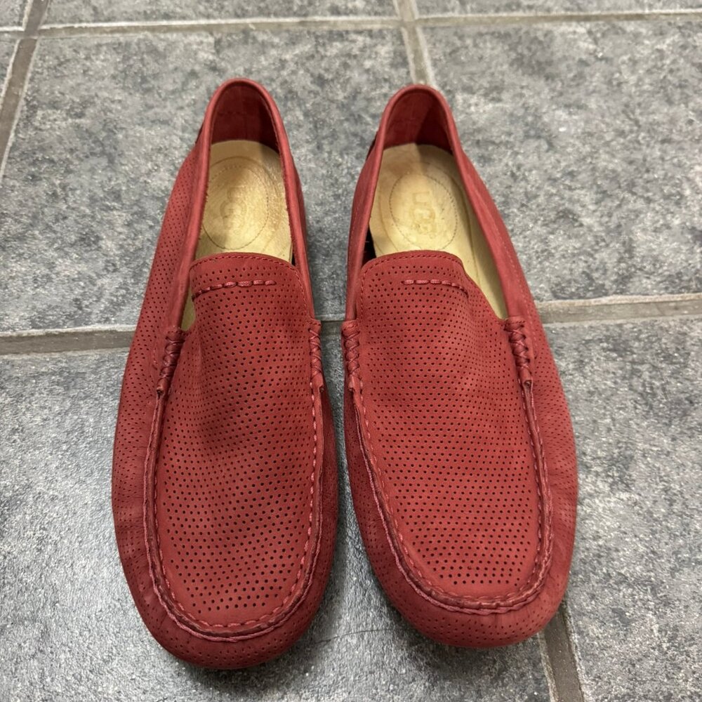 Mens - Uggs Red Suede Loafers - Size 12